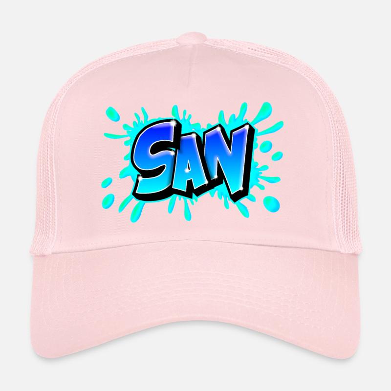Graffiti San splash bleu Casquette trucker 