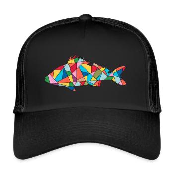 Perch Angler Design Pêche à la perche Pêche à la perche - Casquette trucker  - noir/noir - Devant