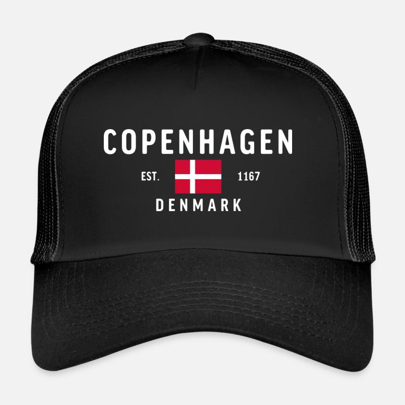 Kopenhagen, Dänemark Classic - Trucker Cap - Schwarz/Schwarz