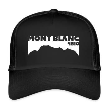 Mont Blanc 4810 TMB Berg Frankreich Italien Europa - Trucker Cap - Schwarz/Schwarz - Vorne