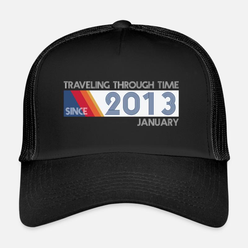 Conception drôle d'anniversaire de voyage dans le temps janvier 2013 Casquette trucker 