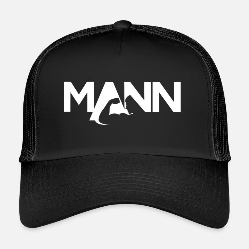 Mann - Der Mann der Kann! - Trucker Cap - Schwarz/Schwarz