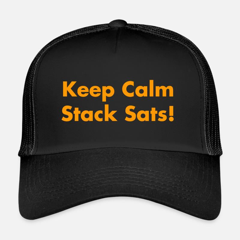 Restez calme Stack Sats - Casquette trucker  - noir/noir
