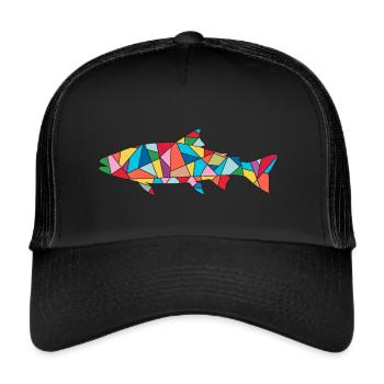 Trout Fishing Fish Angler Trout - Trucker Cap - black/black - Front