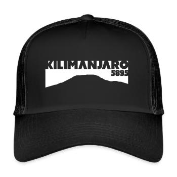 Kilimanjaro Kilimandscharo Kenia Tanzania Tansania - Trucker Cap - Schwarz/Schwarz - Vorne