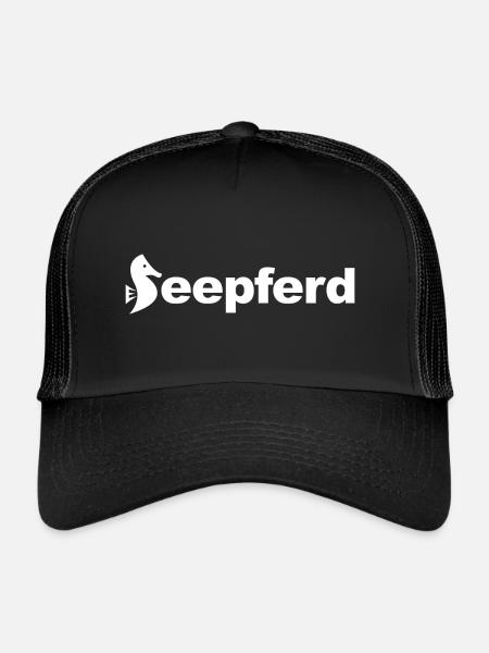 Seepferd - Trucker Cap - Schwarz/Schwarz