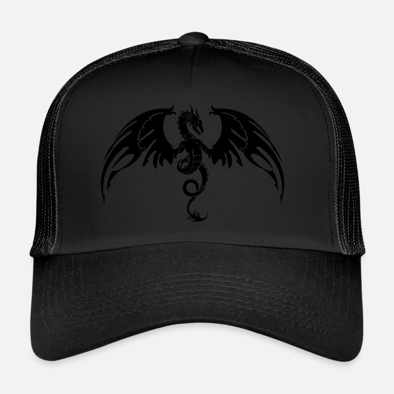 Drache Schwarz Trucker Cap