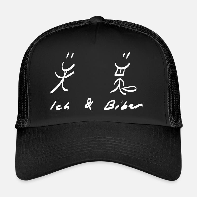 I & Biber stick figure - Trucker Cap - black/black