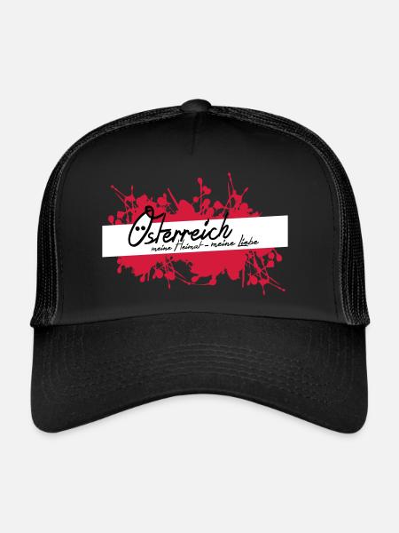 Austria, my homeland, my love! - Trucker Cap - black/black - Front