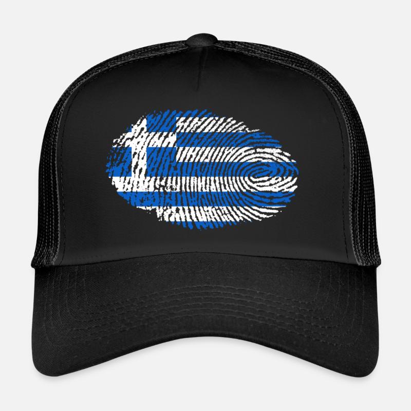 Greek flag - Trucker Cap - black/black