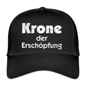 Krone der Erschöpfung - Trucker Cap - Schwarz/Schwarz - Vorne