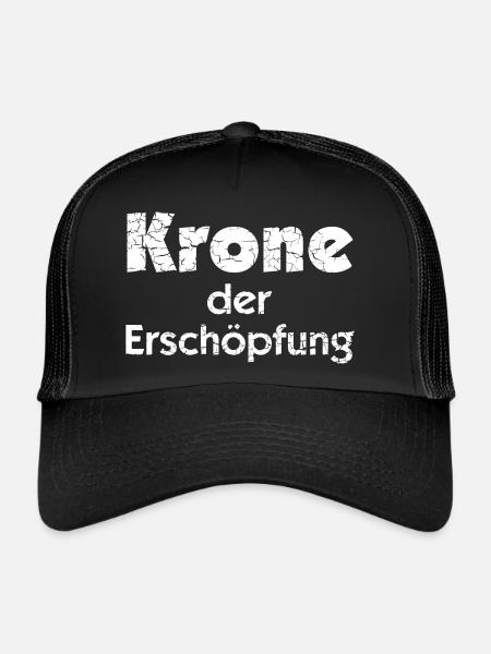 Krone der Erschöpfung - Trucker Cap - Schwarz/Schwarz - Vorne