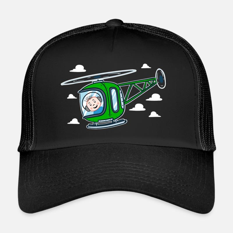 Hélicoptère vert | Bébé et hélicoptère Casquette trucker 