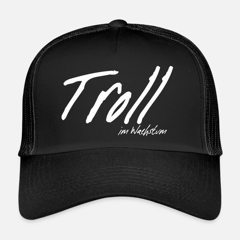 Lustiger Internet Troll im Wachstum Slogan - Trucker Cap - Schwarz/Schwarz