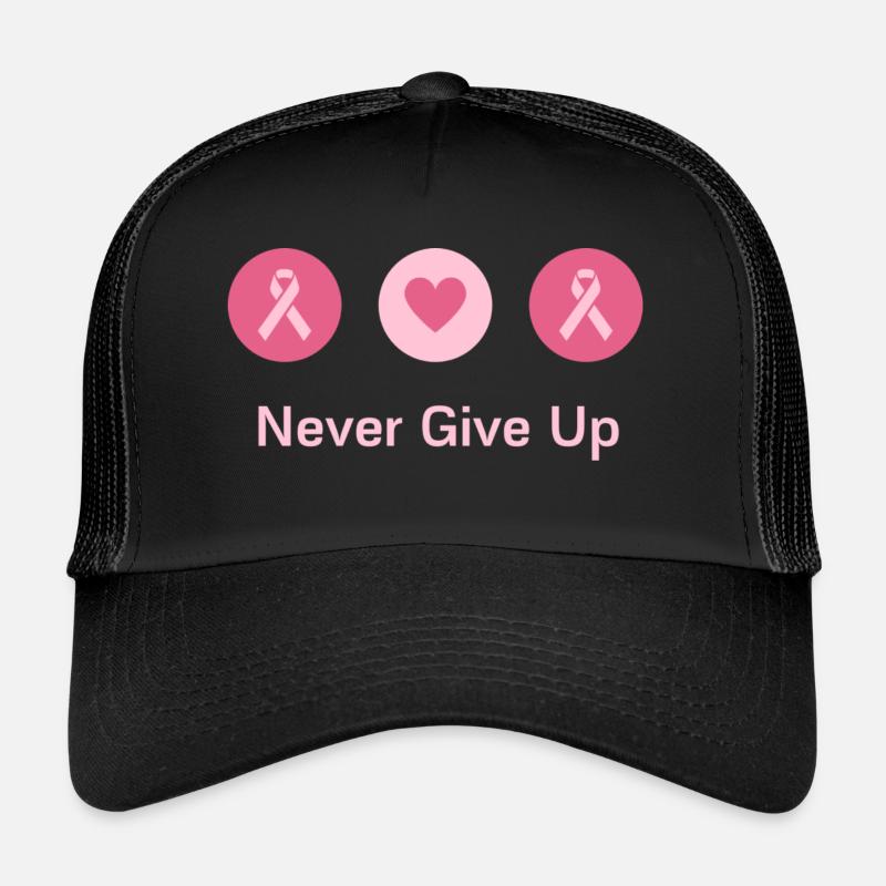 Prävention von Brustkrebs - Trucker Cap - Schwarz/Schwarz