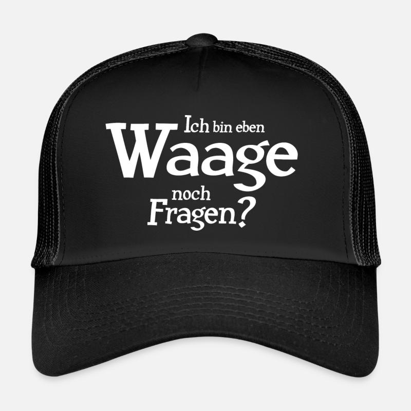 Sternzeichen Waage - Trucker Cap - Schwarz/Schwarz