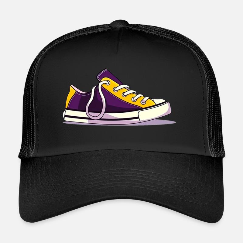 Impression de chaussure non binaire - Casquette trucker  - noir/noir