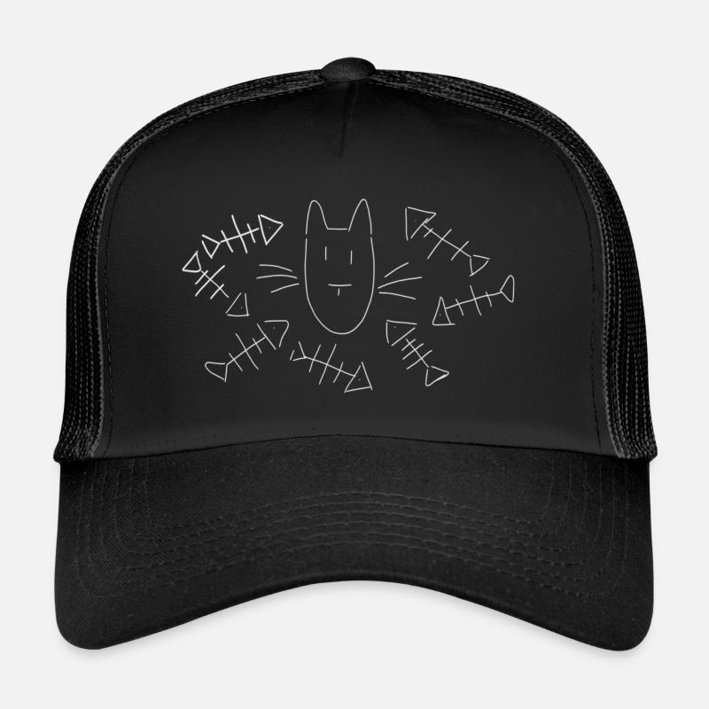 Poisson chat blanc Casquette trucker 