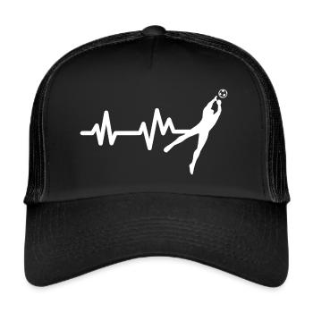 Battement de cœur de gardien de but de football - Casquette trucker  - noir/noir - Devant