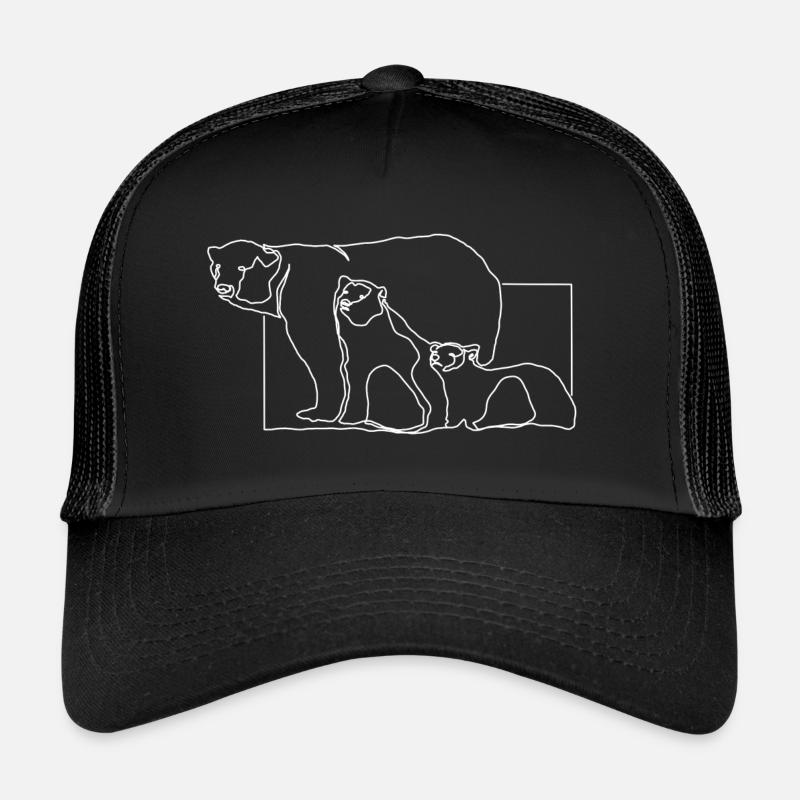 Eisbär Eisbären Antarktis Premium Design Geschenk - Trucker Cap - Schwarz/Schwarz