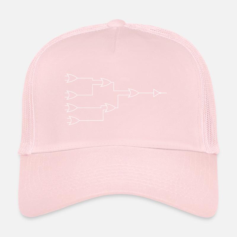 Minimalistischer Schaltplan Design Weiss Trucker Cap