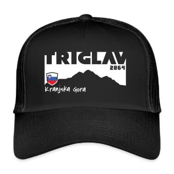 Triglav 2864 Kranjska Gora Slovenia Mountain Hiking - Trucker Cap - black/black - Front