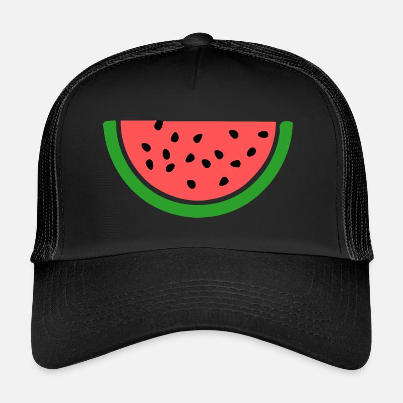 Wassermelone - Trucker Cap - Schwarz/Schwarz