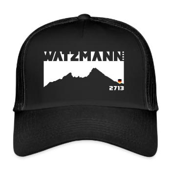 Watzmann Bayern Berchtesgaden German Flag Mountain - Trucker Cap - black/black - Front