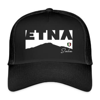 Etna Mongibello Etna Sicily Volcano Fire Mountain - Trucker Cap - black/black - Front