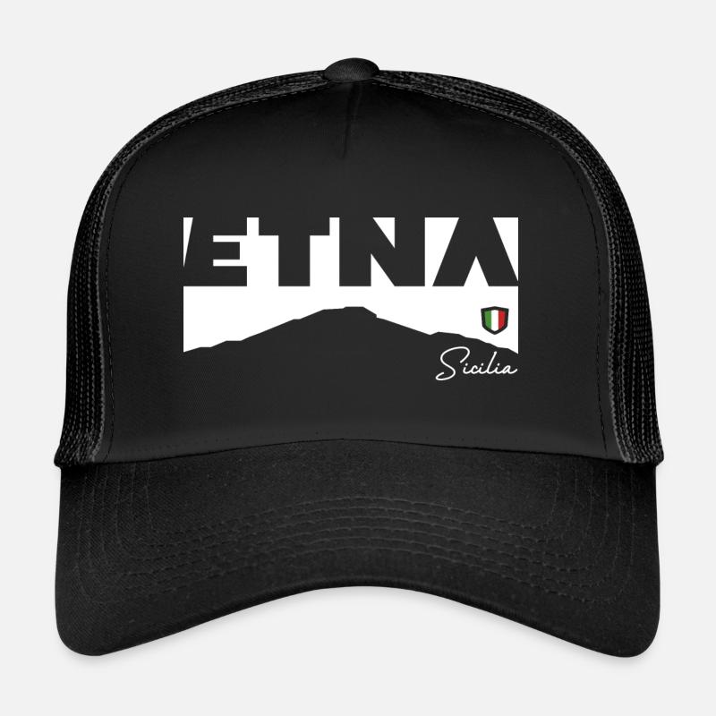 Etna Mongibello Etna Sicile Vulkan Feuerberg Casquette trucker 