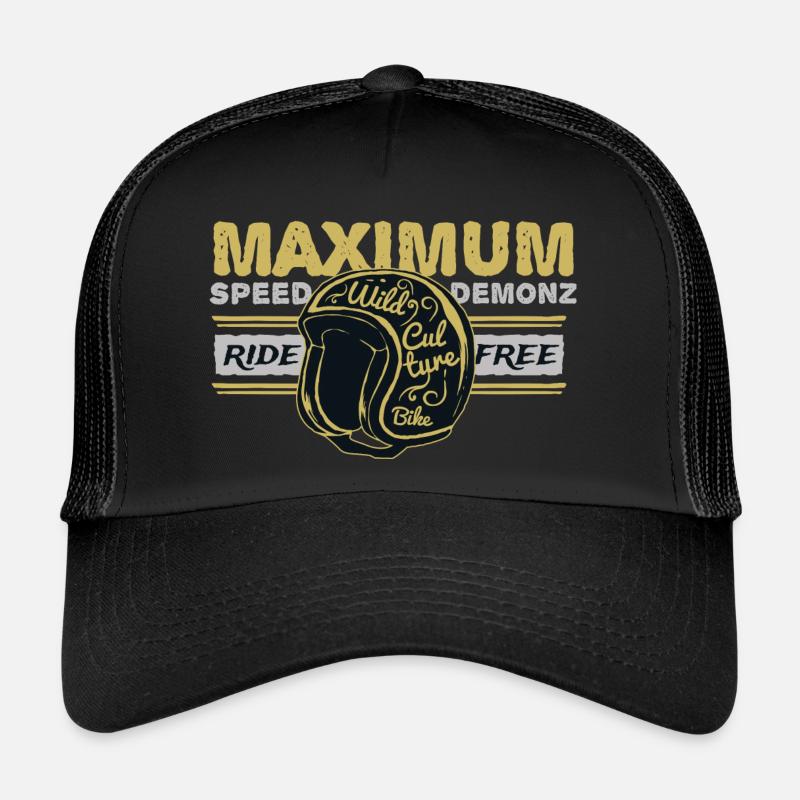 Maximum Speed Motorbike - Trucker Cap - Schwarz/Schwarz