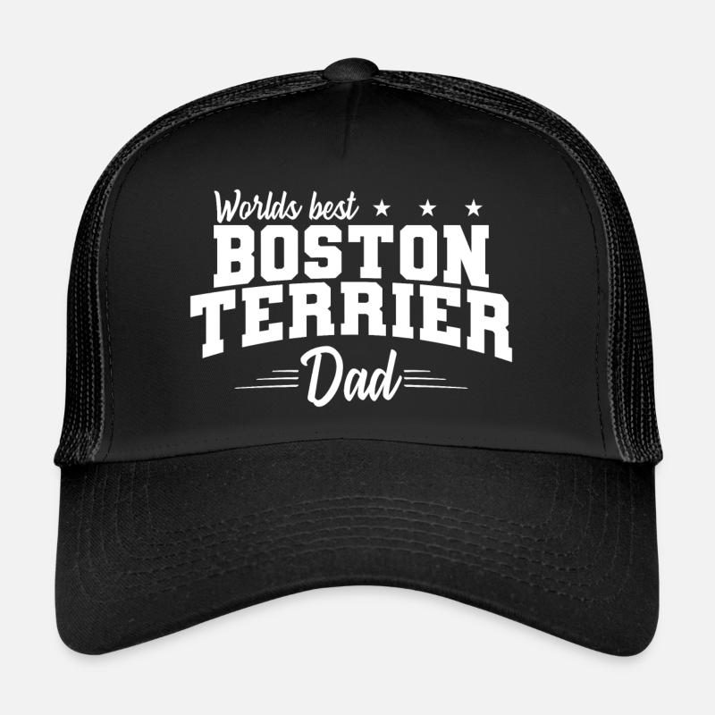 Boston Terrier Hund Papa Geschenk - Trucker Cap - Schwarz/Schwarz