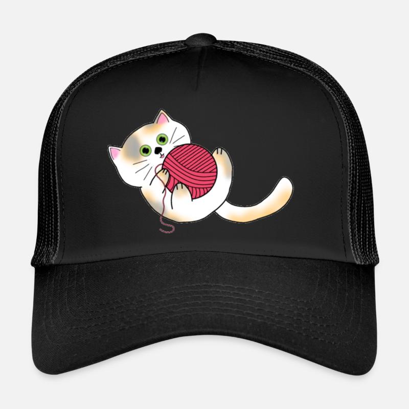 Yarn Cat - Trucker Cap - black/black