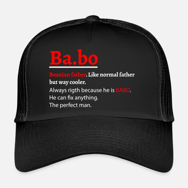 Babo bosnian BytheManzanitas - Trucker Cap - black/black
