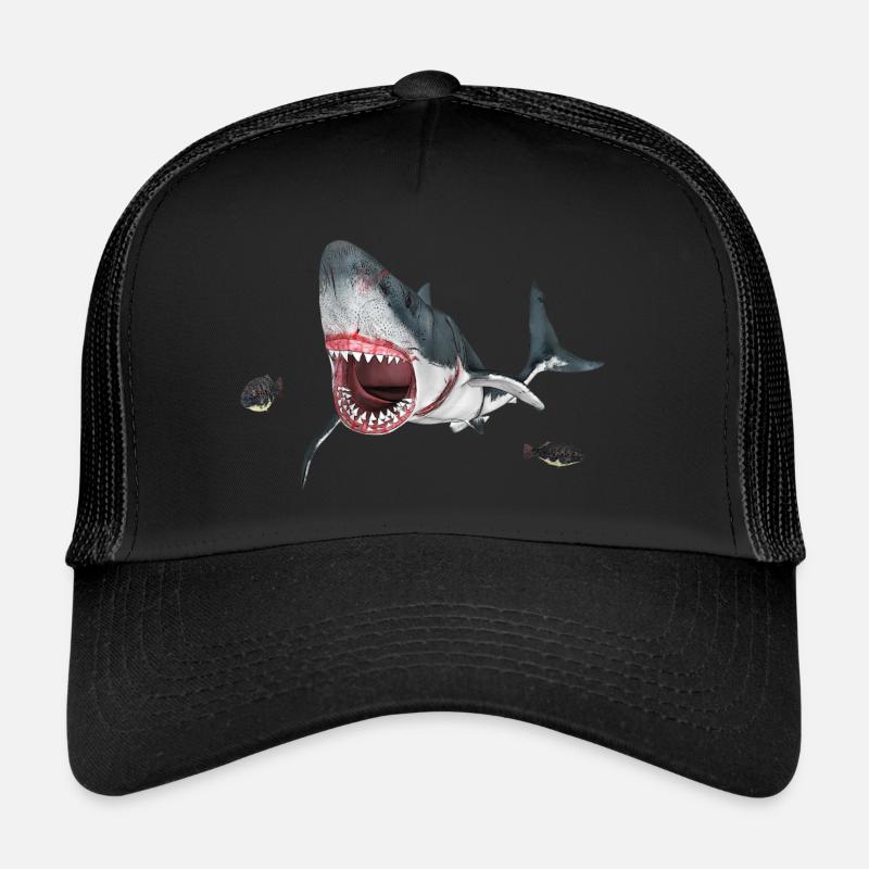 Un requin blanc à la chasse Casquette trucker 