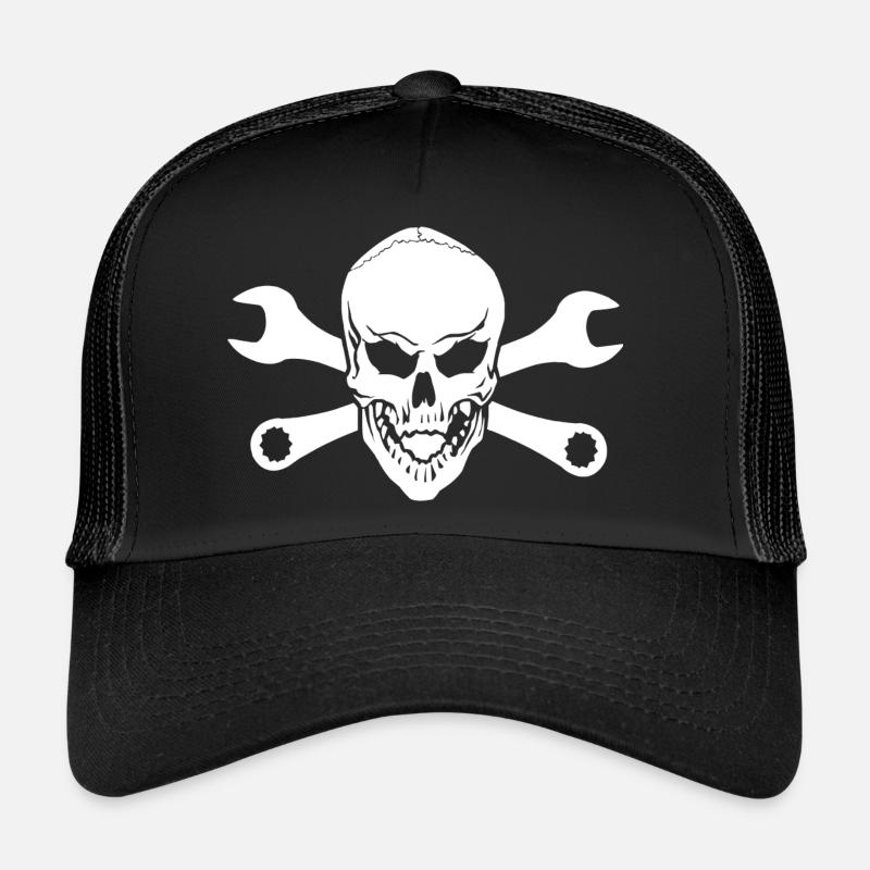 dead head with wrench - Trucker Cap - black/black