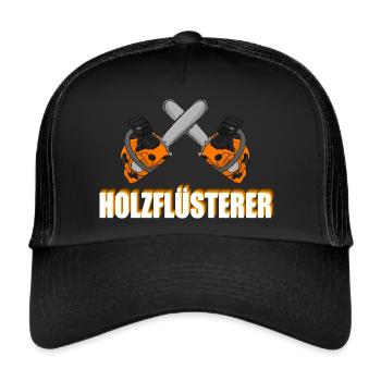 Sägen Motorsäge überkreuzt - Trucker Cap - Schwarz/Schwarz - Vorne