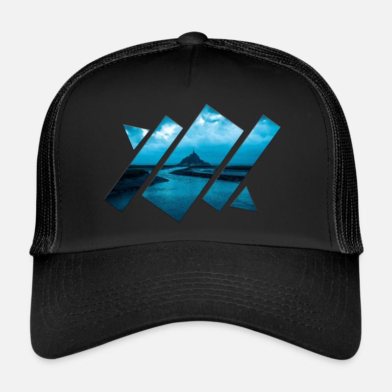 polyscape_blue - Trucker Cap - Schwarz/Schwarz