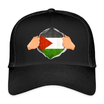 Starkes palästinensisches Helden-Spaßgeschenk - Trucker Cap - Schwarz/Schwarz - Vorne