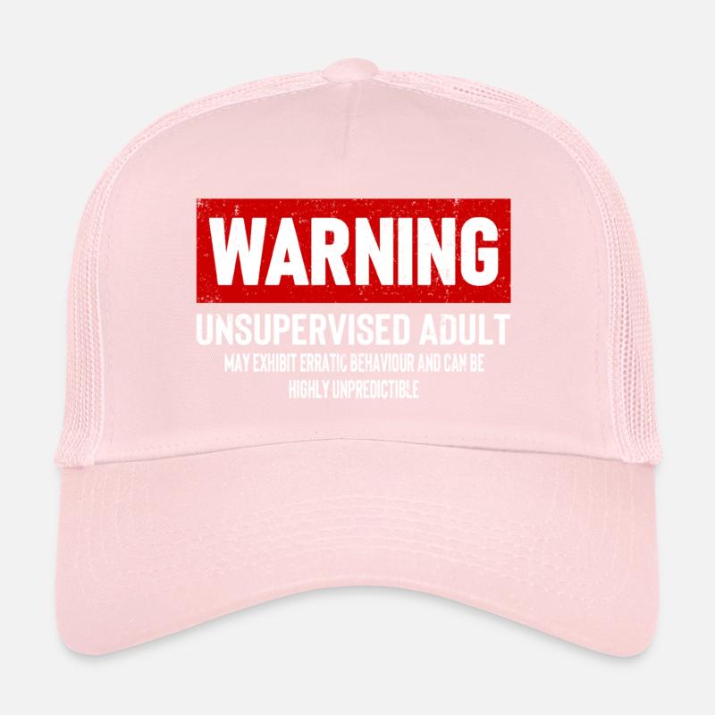 Warning Unsupervised Adult Trucker Cap
