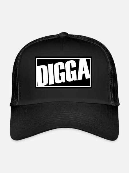 digga Alter bro moin hamburg hip hop oldschool type - Trucker Cap - black/black - Front