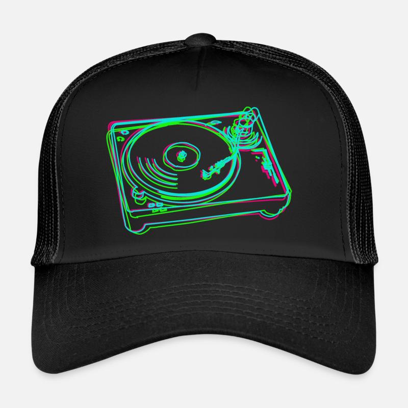 Platine Vinyle Stylisé Coloré Casquette trucker 
