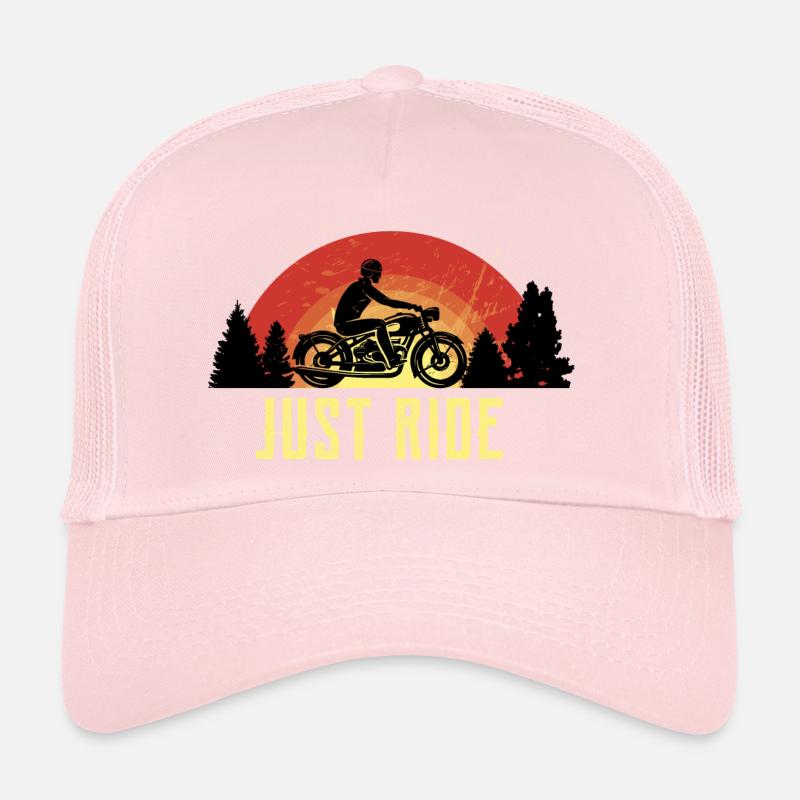 Just ride saying motorcycle sunset Trucker Cap