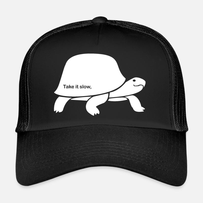 Take it slow Turtle Design - Trucker Cap - black/black