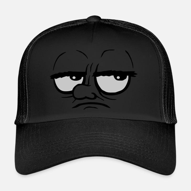 Dessin animé ennuyé les yeux roulants Casquette trucker 