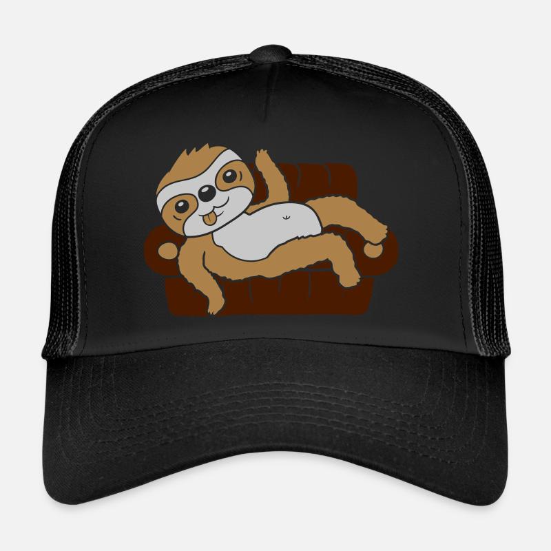 Faultier Zuhause chillen Sofa Trucker Cap