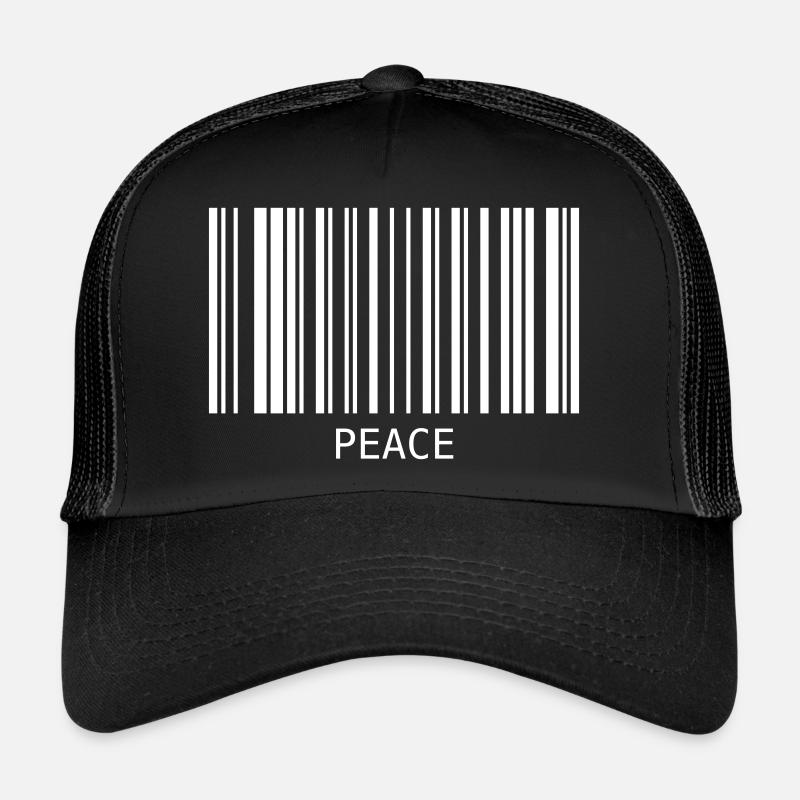 Peace Barcode Friedenszeichen Strichcode Symbol Trucker Cap