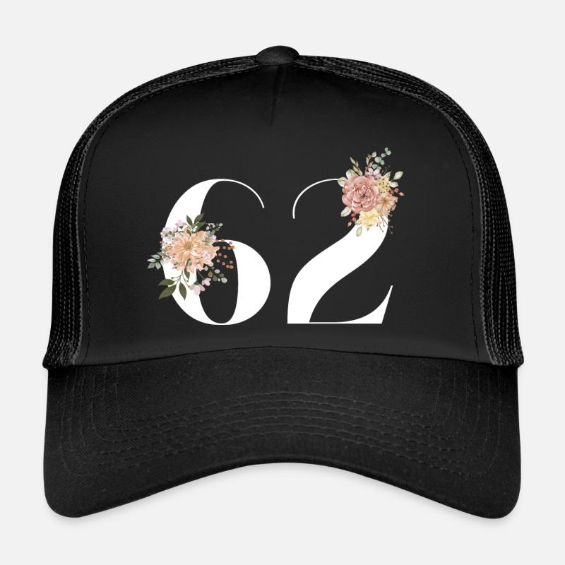 62e anniversaire fleuris (Cadeau de 62 ans) Casquette trucker 