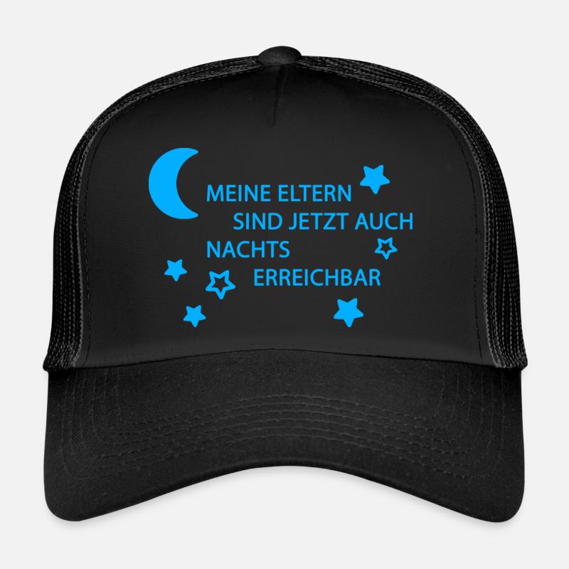 Eltern erreichbar hellblau - Trucker Cap - Schwarz/Schwarz