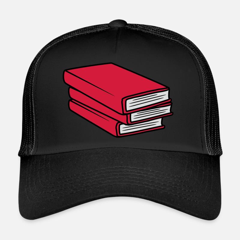 3 Bücher Stapel Design Trucker Cap